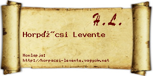 Horpácsi Levente névjegykártya